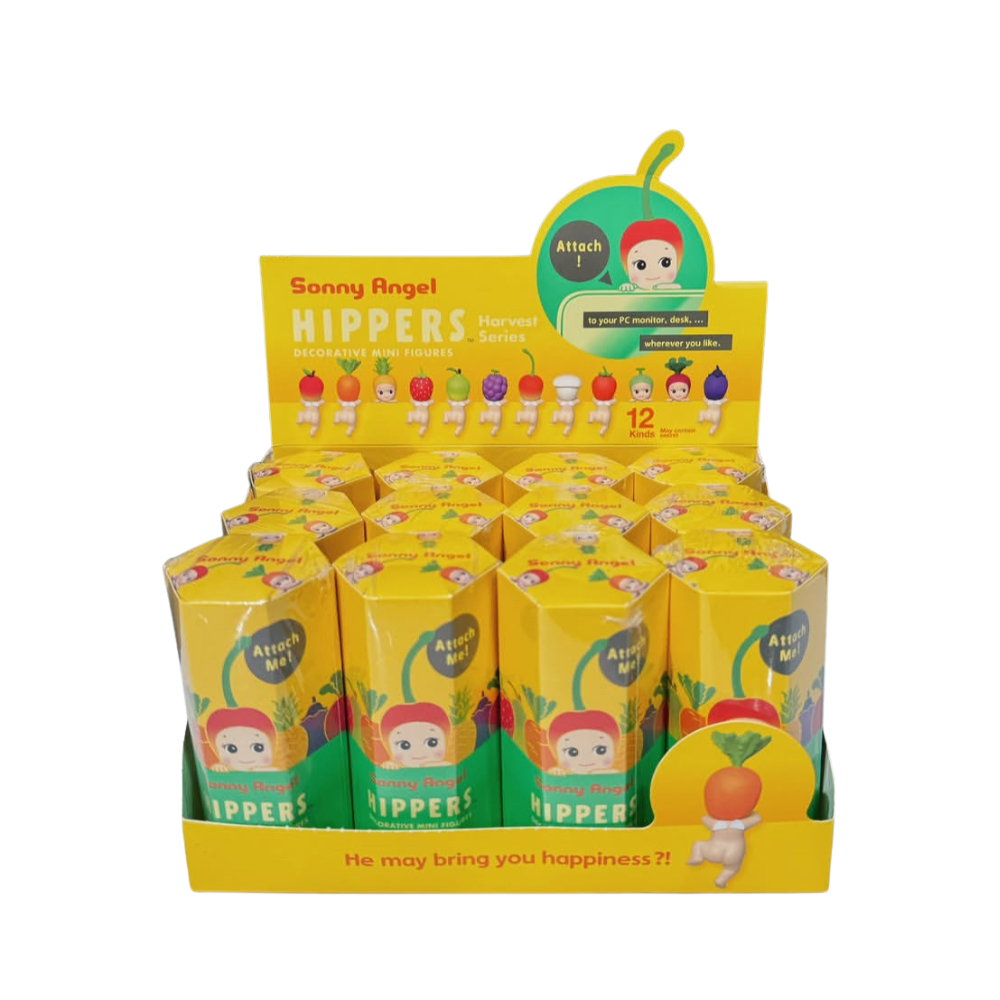 Display of Sonny Angel Hippers toy boxes with a white background