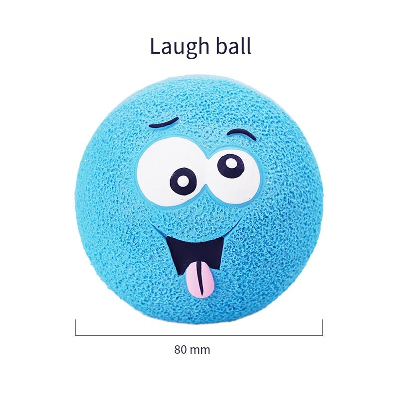 Ultra Rubber Funny Face Tough Dog Ball