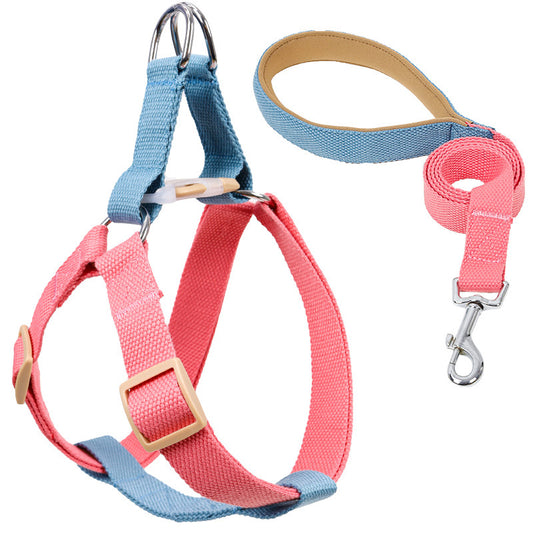 Dopamine Color Pink/Blue Harness and Leashes R-PD20052 PB - ri-son