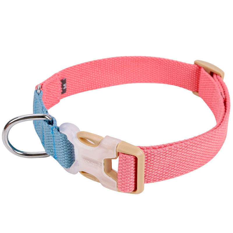 Corgi Neckband, Polyester-Cotton Webbing, No-Choke, Soft, Adjustable Dopamine Color Dog Collar - ri-son