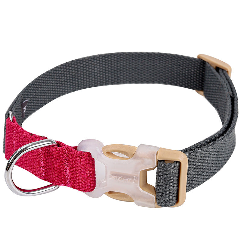 Corgi Neckband, Polyester-Cotton Webbing, No-Choke, Soft, Adjustable Dopamine Color Dog Collar - ri-son