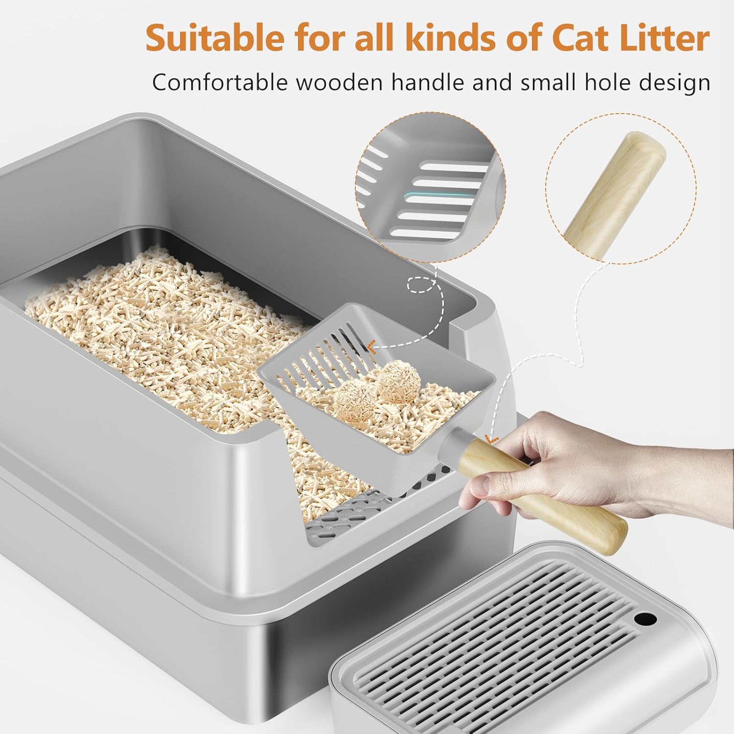 Metallic - Shield Spacious Cat Litter Box