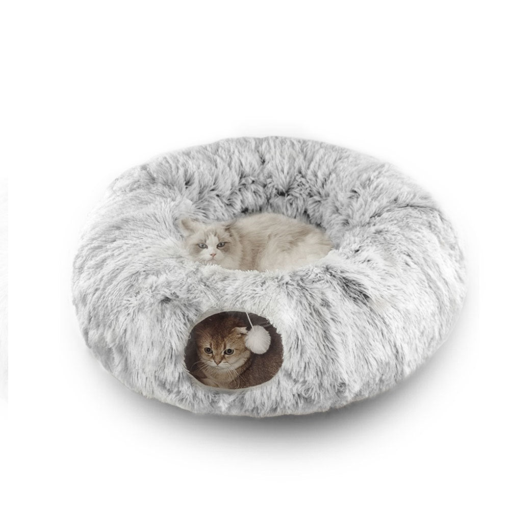 Plush Cat Donut Tunnel & Opened Bed