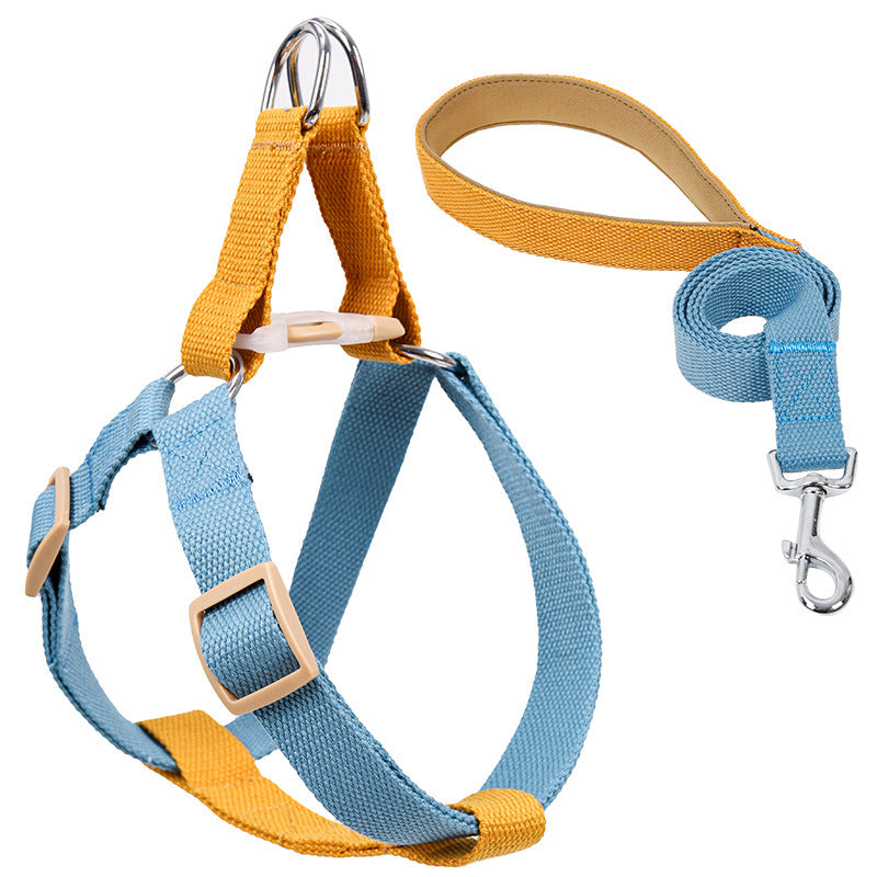 Dopamine Color Brown/Blue Harness and Leashes R-PD20052 BB - ri-son