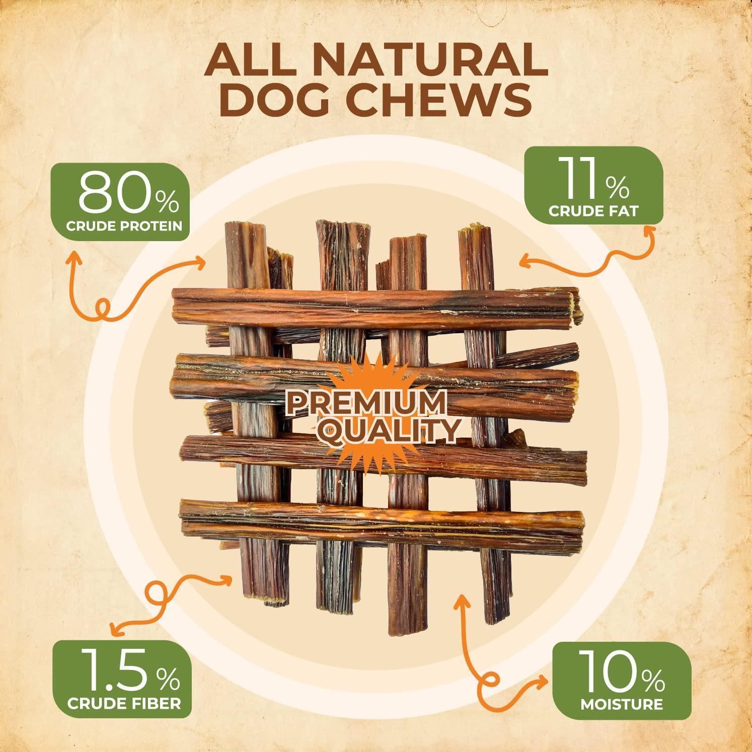 Gullet Sticks 100% Natural Beef Esophagus Dog Chews 6” Premium Dog Treats for