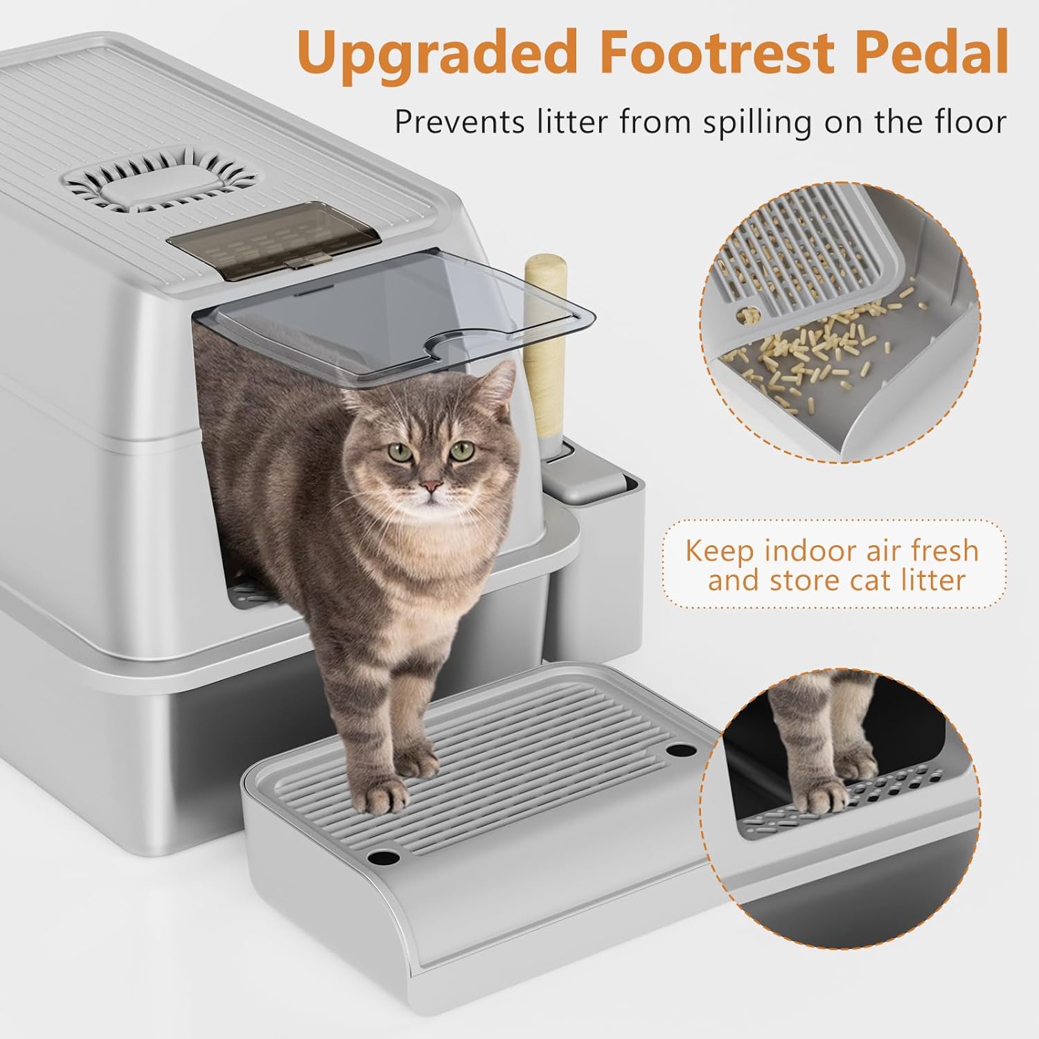 Metallic - Shield Spacious Cat Litter Box