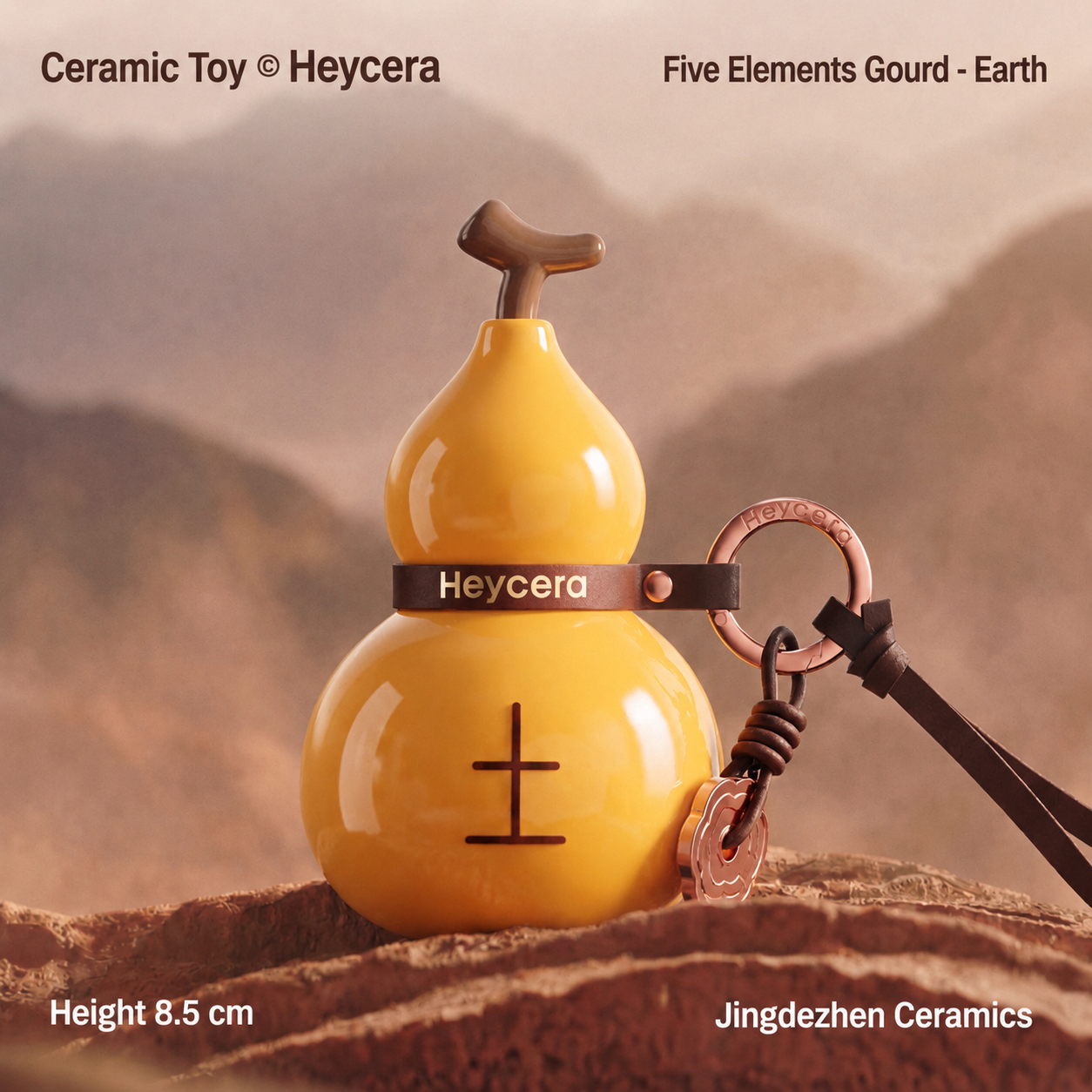 Heycera Five Elements Handmade Ceramic Gourd Bag Charm