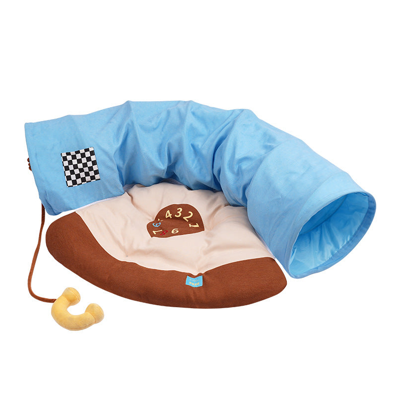 Zeze Pet Vintage Phone Cat Tunnel, Plush, Fabric Cat Tunnel - ri-son