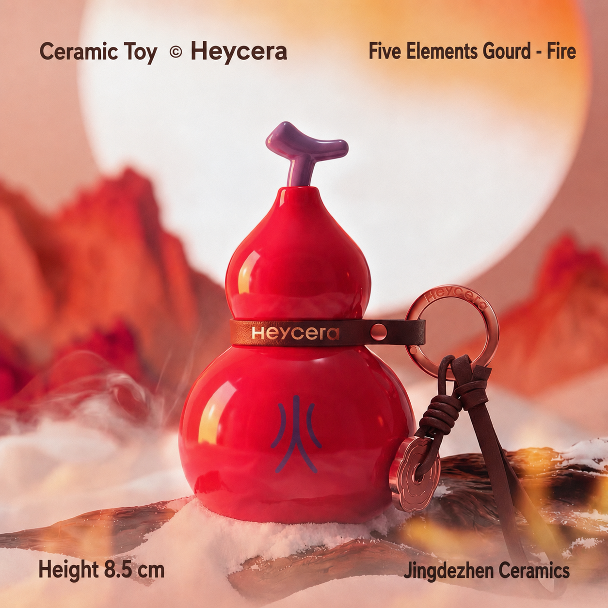 Heycera Five Elements Handmade Ceramic Gourd Bag Charm