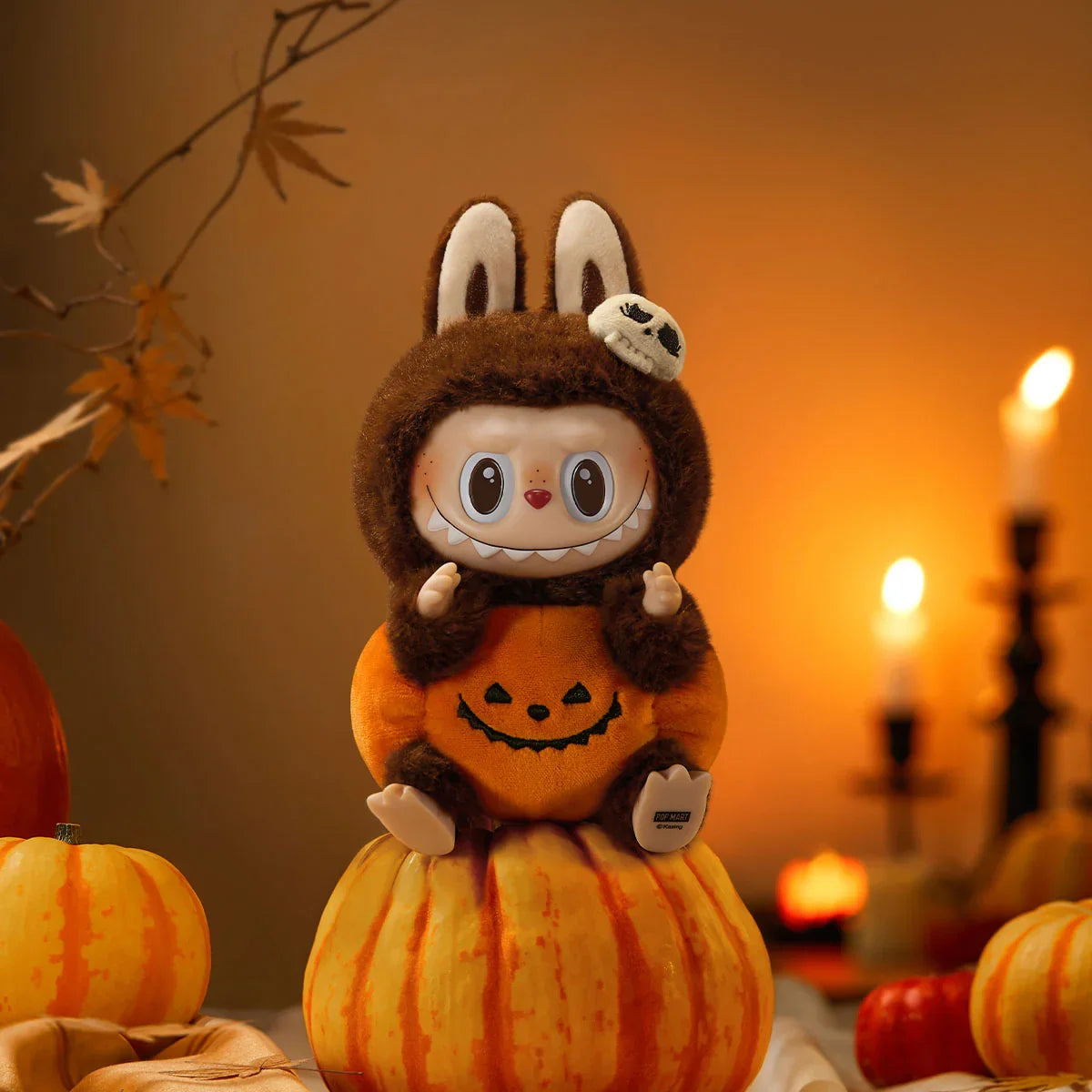 LABUBU Happy Halloween Party Series-Sitting Pumpkin Vinyl Plush Pendant