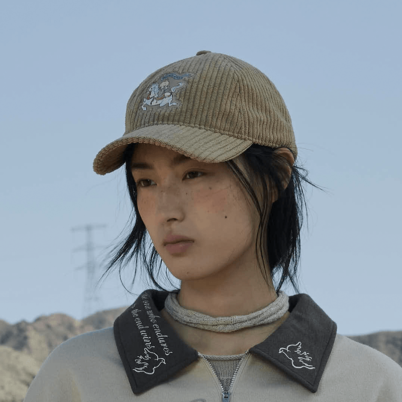 HIRONO Whisper Within beige corduroy cap photo 1