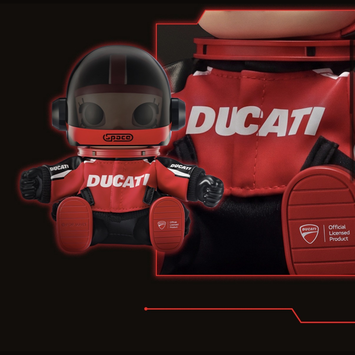 POP MART MEGA SPACE MOLLY × DUCATI Serie Vinyl Plush Pendant