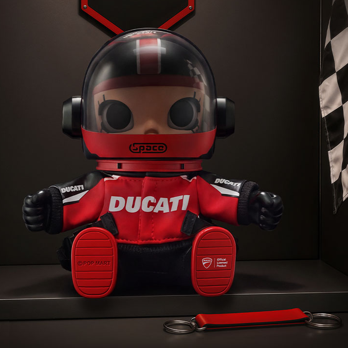 POP MART MEGA SPACE MOLLY × DUCATI Serie Vinyl Plush Pendant