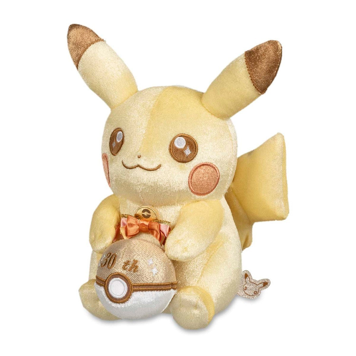 Pikachu 30th Celebration Plush front three-quarter view