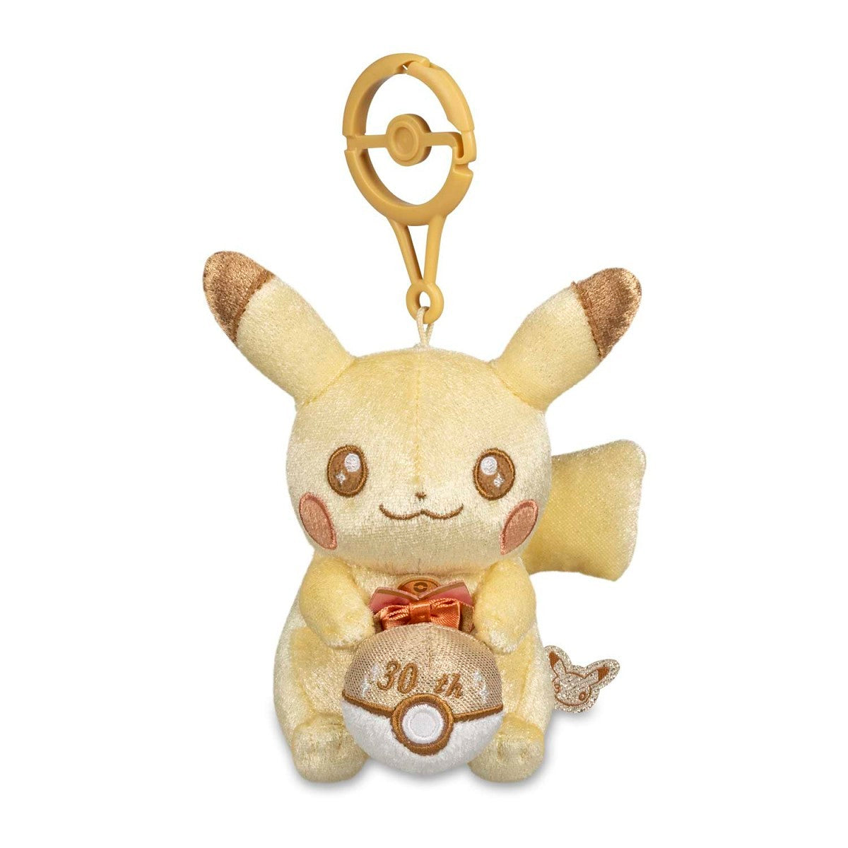 Pikachu 30th Celebration Plush Key Chain front three-quarter view