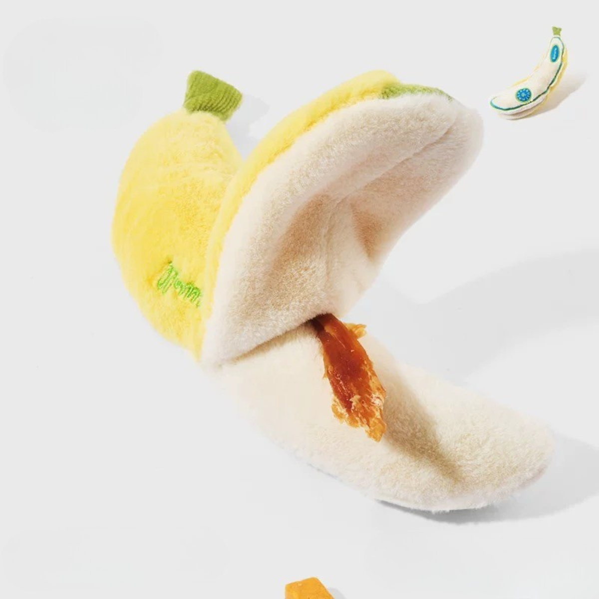 plush banana enrichment dog toy