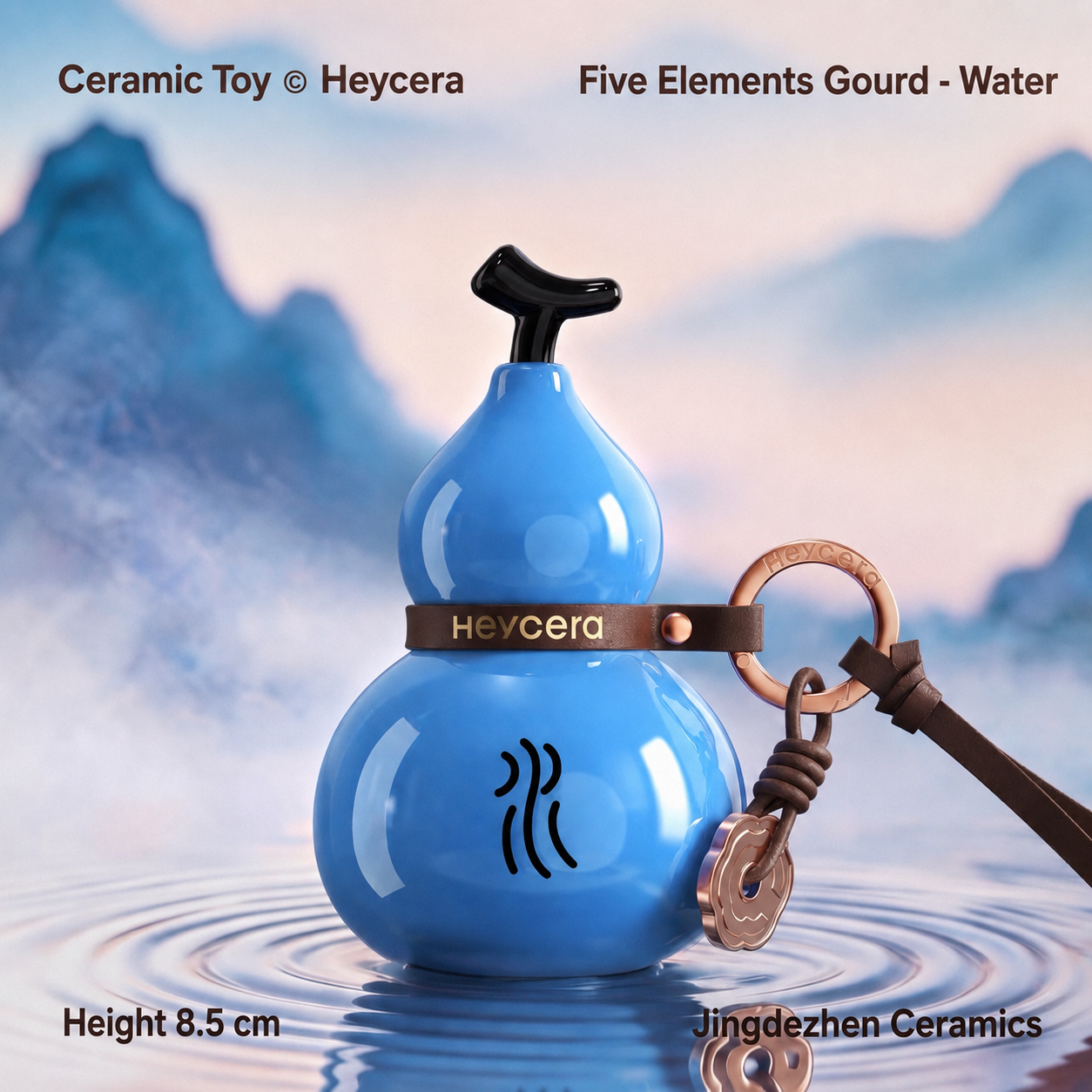 Heycera Five Elements Handmade Ceramic Gourd Bag Charm