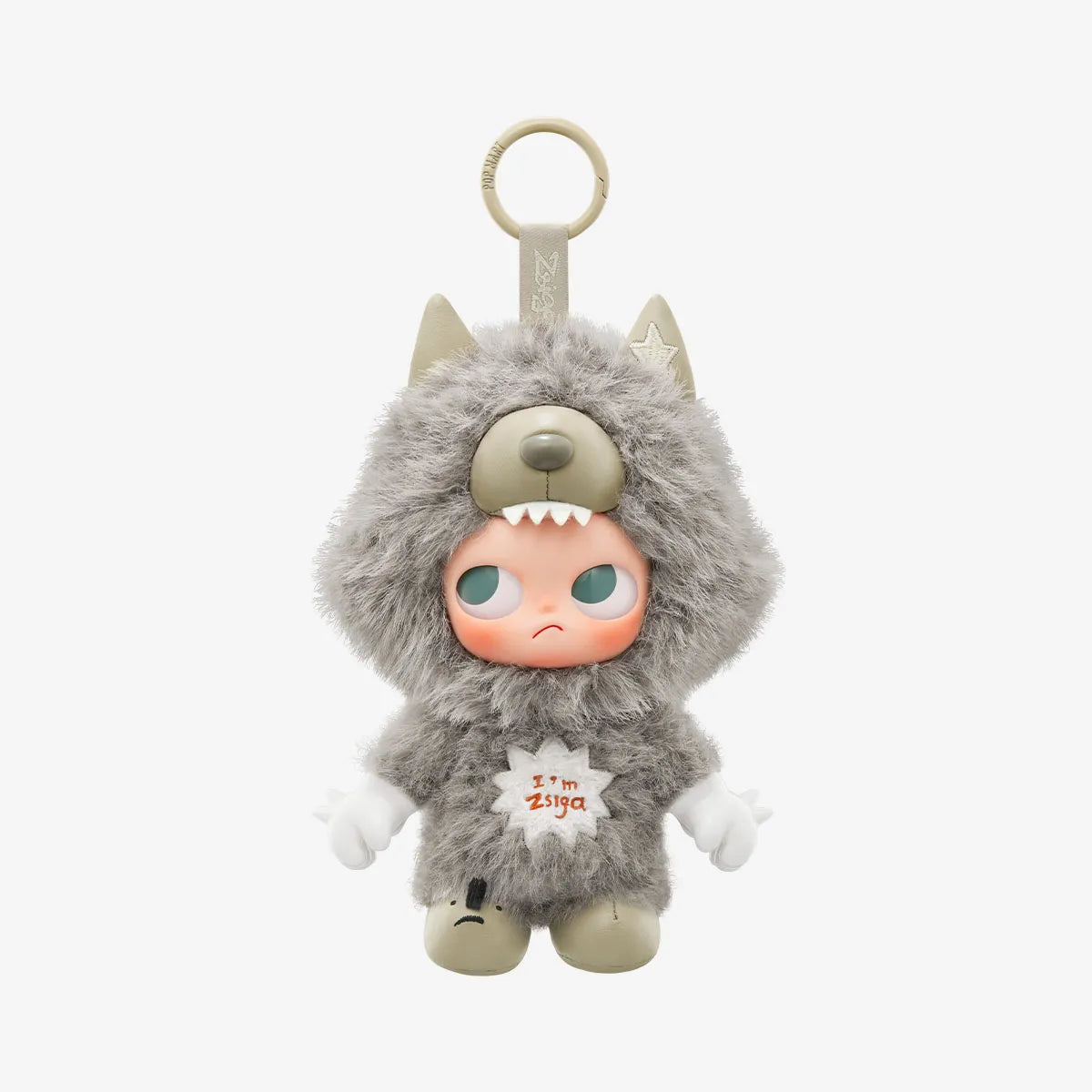 Plush toy with a character design on a white background